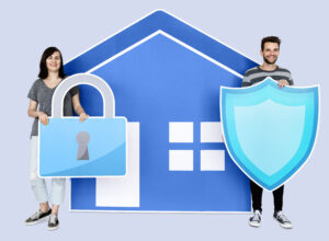 Home security and protection concept shoot